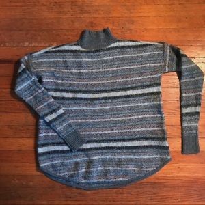 Soft Striped Mock Turtle Neck Sweater